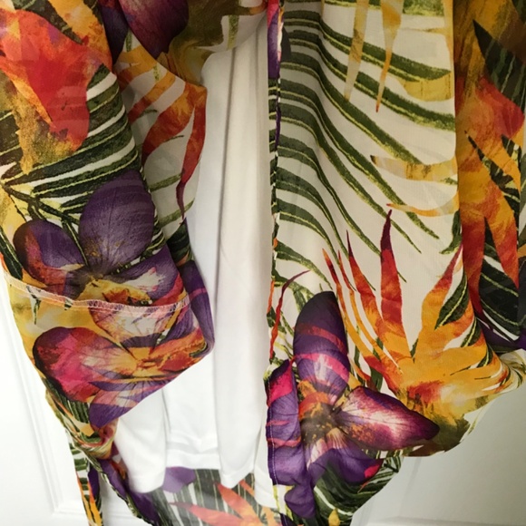 NWT Donna Ricco Tropical Print Floral Maxi Dress Plus Size 16 V-Neck Sleeveless - Picture 10 of 16